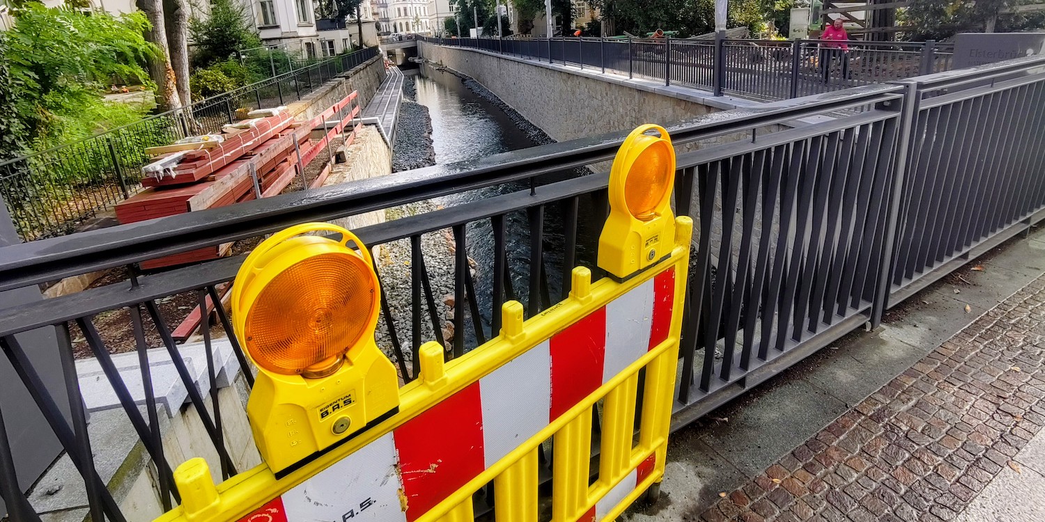 Baustelle am Elstermühlgraben im August 2026 | Foto: Falk Bruder